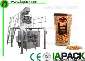 Cashew Kernels Packing Machine Dengan 10 Head Weigher 50G-500G Doypack Packing Machine bag width up to 300mm