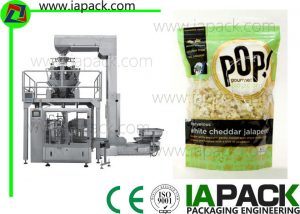 Popcorn Premade Pouch Filling Sealing Machine Dengan Multi Head Scale